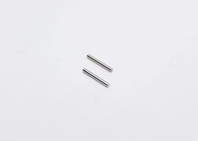 Reflex Racing RX28-014G2 hardened steel lower arm hinge pins for RC car, showing close-up of shiny metallic pins and suspension parts.