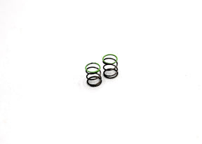 Reflex Racing RX28A-26 hard green front linear springs for RC cars, showing the spring coils and branding details.
