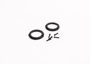Reflex Racing RX28A-29 aluminum dust covers for V3+ spur gears in RC car ball differential assembly.