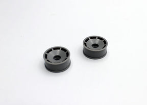 Reflex Racing RX600F1G gray speed dish front wheel with +1 offset for RC cars, showing detailed close-up of wheel design.