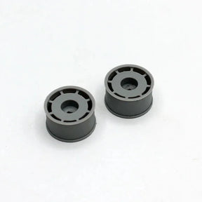 Reflex Racing RX607R125G gray flat dish AWD rear wheel for RC cars with +1.25 offset, showcasing a durable plastic construction.