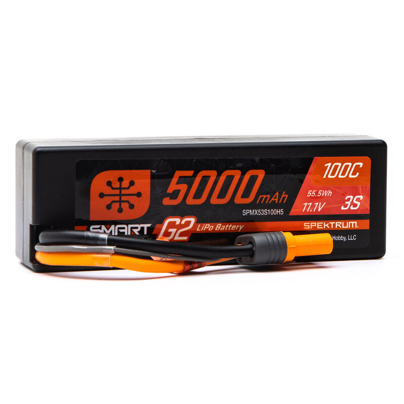 Spektrum: 5000mAh 3S 11.1V Smart G2 Hard Case LiPo 100C (IC5)