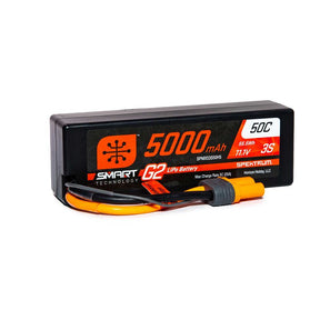 Spektrum 5000mAh 3S 11.1V Smart G2 LiPo hard case battery with IC5 connector, 50C discharge rate for RC models
