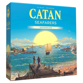 Catan: Seafarers Expansion 6th Edition box featuring colorful island maps and seafaring ships from Catan Studio.