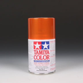 Tamiya PS-61 Metallic Orange spray paint can, 100ml, with metallic orange finish and spray nozzle visible.