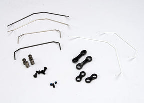Traxxas Jato sway bar kit with black metal sway bars and mounting hardware for improved handling and stability.