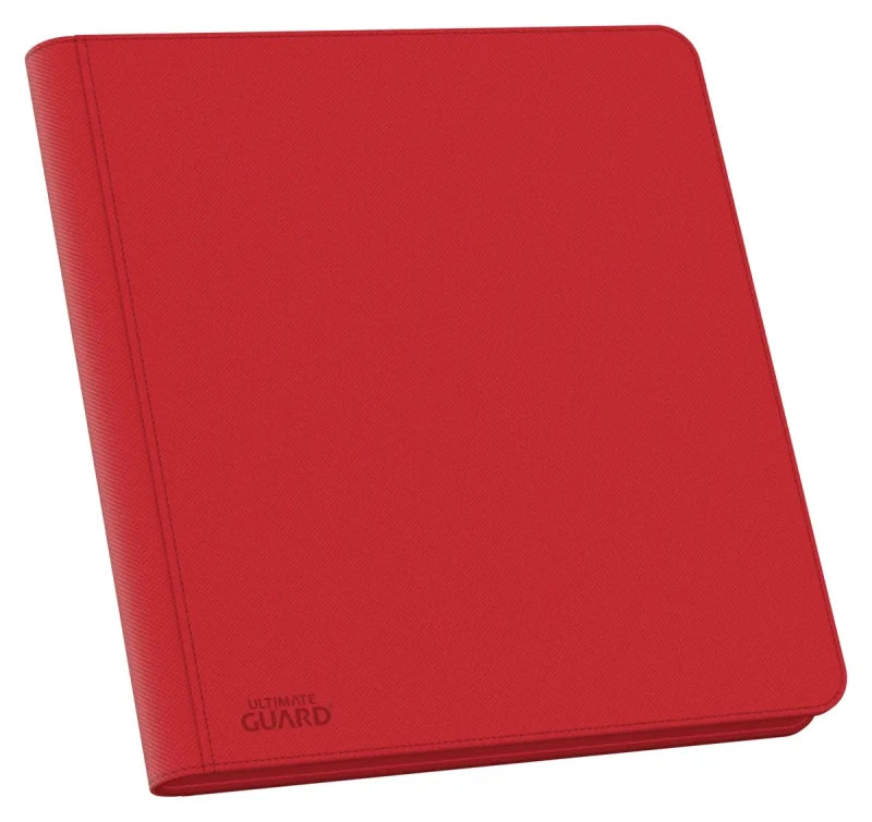 Ultimate Guard 12-Pocket Quadrow Zipfolio Xenoskin card storage album with black Xenoskin cover and transparent pockets.