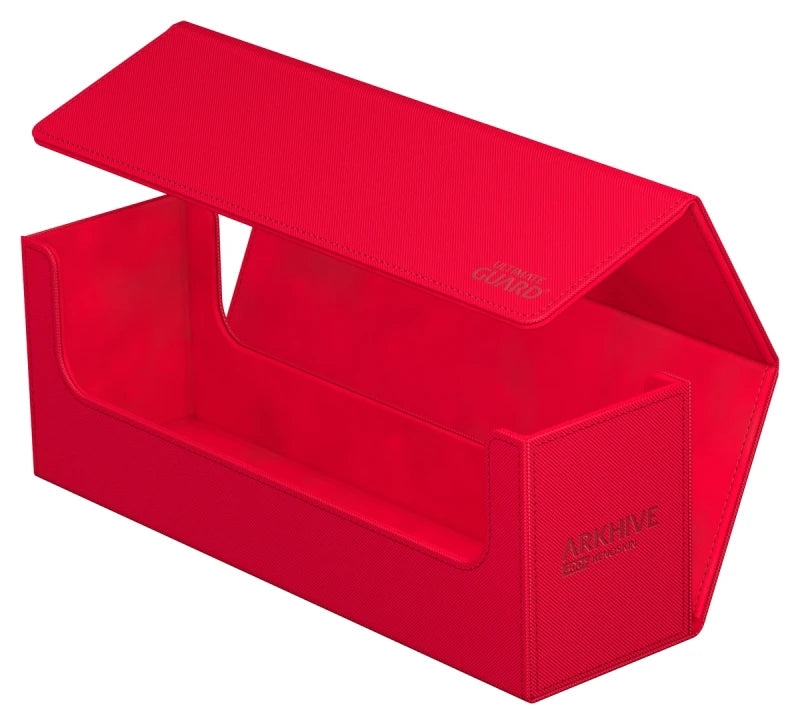 Ultimate Guard Arkhive 400+ monocolor card storage box for trading cards, with a sleek black design and secure snap lid.