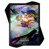 Set of 100 Riftbound Spiritforged sleeves by UVS Games, featuring colorful fantasy-themed card protectors for trading card games.