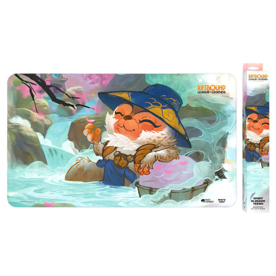 Riftbound Spiritforged playmat by UVS Games featuring artwork with mystical symbols and vibrant colors for gaming sessions.