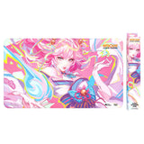 UVS Games Riftbound: Spiritforged Playmat featuring vibrant, detailed artwork with mystical spirit and forge themes on a soft cloth surface.