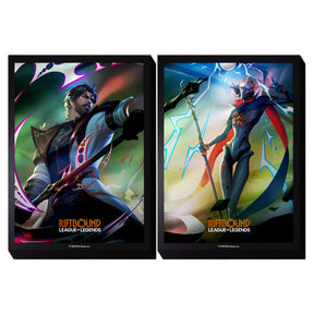 100-count set of Riftbound: Vendetta Jace vs Viktor game cards by UVS Games, featuring detailed card artwork.
