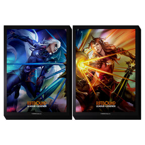 100-count Riftbound Vendetta game cards featuring Diana and Leona from UVS Games, with colorful fantasy artwork.