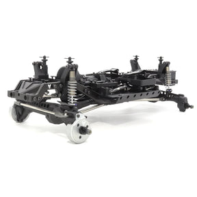 Vanquish VS4-10 Builders Kit featuring portal axles, with components displayed for custom RC truck building.