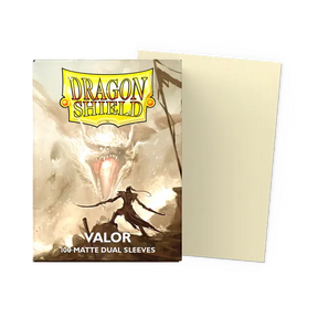 Dragon Shield Valor Dual Matte Standard Card Sleeves, transparent protective sleeves for collectible cards.