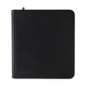 Vault X Exo-Tech 12-pocket zip binder in black, showing the durable exterior and multiple pockets for organizing documents.
