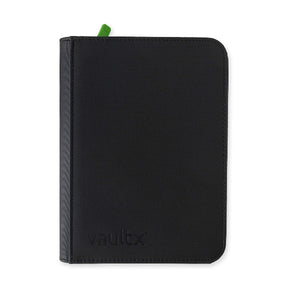 Black Vault X 4-Pocket Zip Binder with secure zipper closure and multiple pockets for organizing documents and accessories.