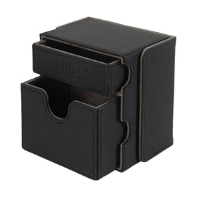 Vault X Exo-Tec Game Box 100+ in black, durable storage case for gaming discs and accessories, featuring secure latch and compact design.