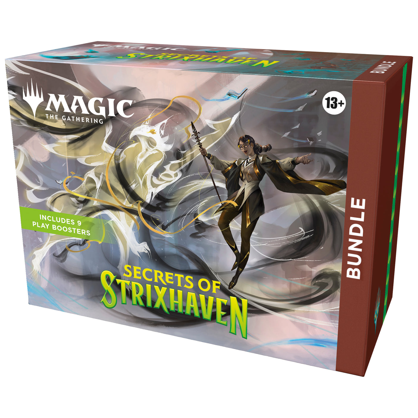 MTG Secrets of Strixhaven Bundle from Wizards of the Coast with booster packs and card storage accessories.