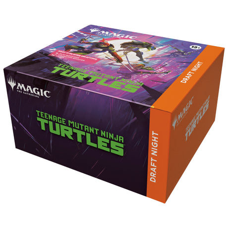 Teenage Mutant Ninja Turtles Draft Night Magic: The Gathering card game by Wizards of the Coast, featuring Turtles characters and game components.