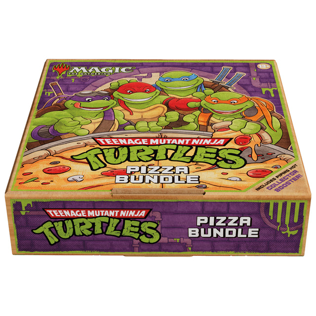 Teenage Mutant Ninja Turtles Pizza Bundle by Wizards of the Coast featuring TMNT-themed game accessories and pizza-themed items.