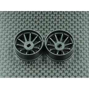 GL Racing R10 Carbon AWD RC car rims showing sleek black carbon fiber design and precise fit for RC car customization.