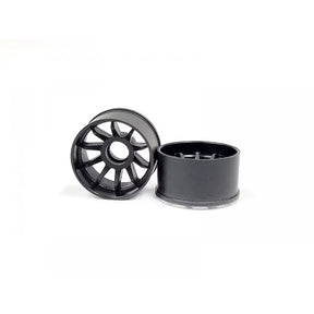 GL Racing R10 Carbon RWD rims for RC cars, lightweight and durable RC car parts shown on a sleek black background.