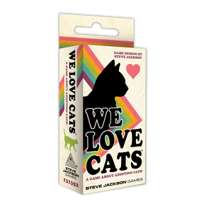 Illustration from We Love Cats by SJ Games showing colorful cats and playful design elements.