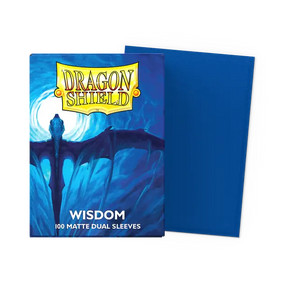 Dragon Shield Wisdom Dual Matte Standard Sleeves for cards, featuring a sleek matte finish with intricate wisdom-themed design.
