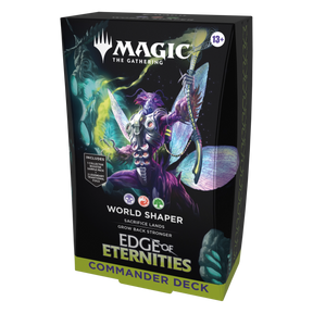 World Shaper from MTG Edge of Eternities Commander Deck by Wizards of the Coast, featuring fantasy artwork of a mystical scene.