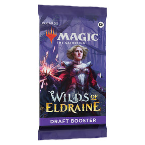 MTG Wilds of Eldraine Draft Booster Pack by Wizards of the Coast, featuring colorful fantasy-themed trading card packaging.