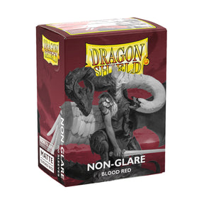 Dragon Shield non-glare matte blood red standard card sleeves for protecting trading cards with a smooth, matte finish.