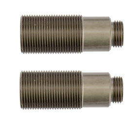 Team Associated Reflex 14 aluminum RC car shock bodies, 10x25mm, with a sleek metallic finish and precise machining.