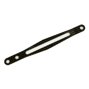 Team Associated Reflex 14 graphite RC car battery strap securing batteries in a remote control car.