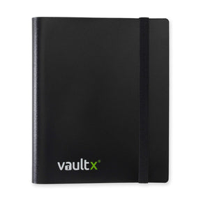 Black Vault X Strap Binder with adjustable straps and secure fastening for organizing and storing documents or accessories.