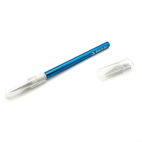 Bold RC aluminum hobby knife with ergonomic handle and 6 #11 blades for precise cutting and crafting projects.