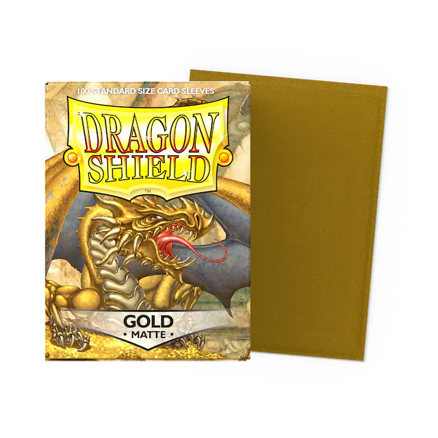 Dragon Shield: Matte Gold Standard Sleeves | Hobby Addicts Dragon Shield: Matte Gold Standard Sleeves | Hobby Addicts