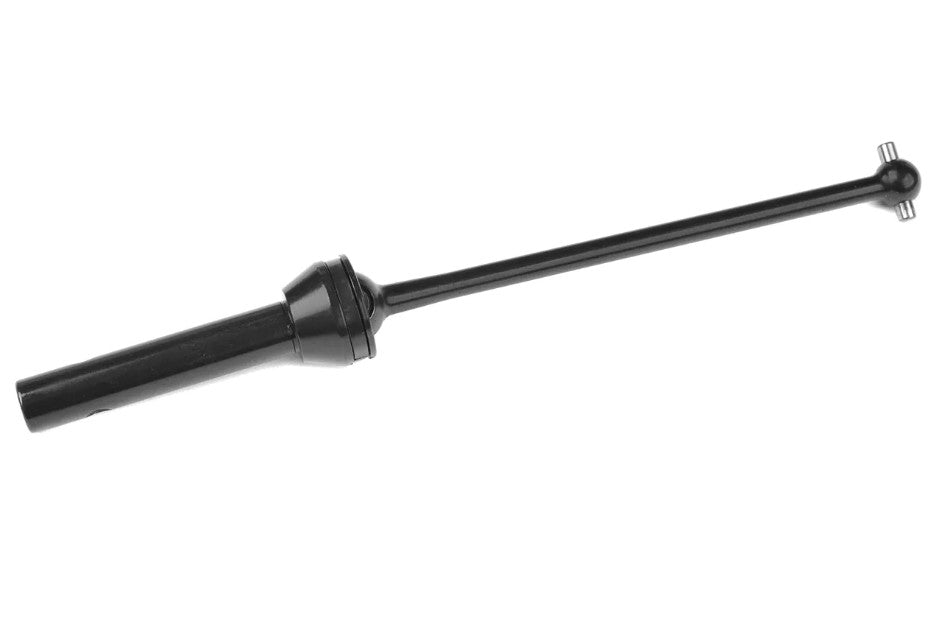 Team Corally front CVD drive shaft for Kagama RC car, shown in black with precise metal construction, one piece included.