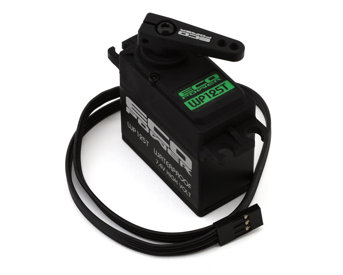 EcoPower WP125T waterproof high torque metal gear digital servo, suitable for heavy-duty RC models and robotics.