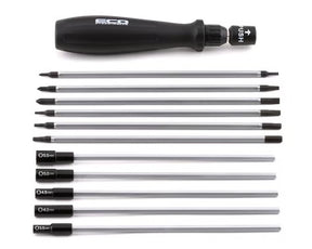 EcoPower 17-piece metric mini-tool set with carrying case, featuring screwdrivers, wrenches, and hex keys for versatile hand tool use.