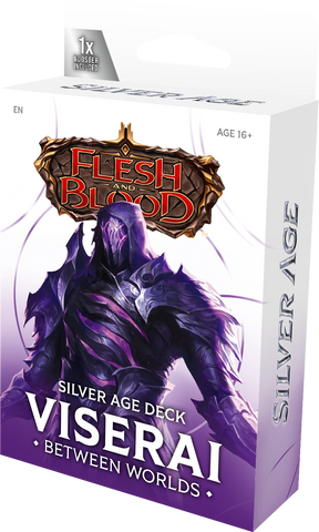 Silver Age Chapter 4 Starter Decks for Flesh and Blood collectible trading cards by Legends Story Studios, featuring Viserai artwork.