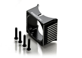 Alloy fan blaster shroud for RC car from 1up Racing, fits Exotek Racing model EXO1718, enhances cooling and performance.