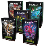 MTG Secrets of Strixhaven Commander Deck by Wizards of the Coast featuring colorful fantasy card illustrations and deck components.