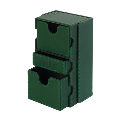 Vault X Exo-Tec Game Box 200+ in forest green, compact storage case for gaming accessories or cards, with a sleek design.