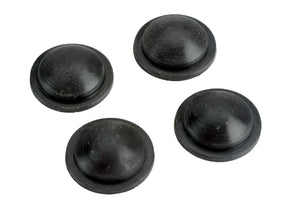 Traxxas rubber diaphragms for RC models, set of four, flexible black rubber components for improved performance and sealing.