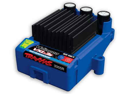 Traxxas Velineon VXL-3s electronic speed control for RC cars, featuring sleek black design and control circuitry.