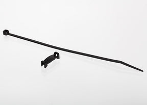 Traxxas temperature sensor mount for electric motors, shown attached to motor with wiring for monitoring temperature.