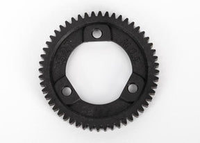 Traxxas 52-tooth center differential spur gear for RC cars, 32-pitch metal gear with gear teeth visible on black background.