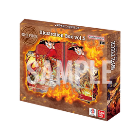 Bandai One Piece TCG Illustration Box Vol. 5 featuring colorful artwork and collectible cards from the popular trading card game.