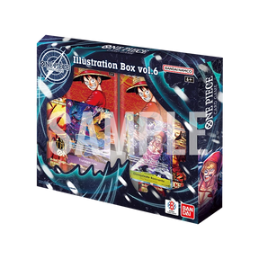 Bandai One Piece TCG Illustration Box Vol. 6 featuring colorful character artwork and collectible trading card illustrations.